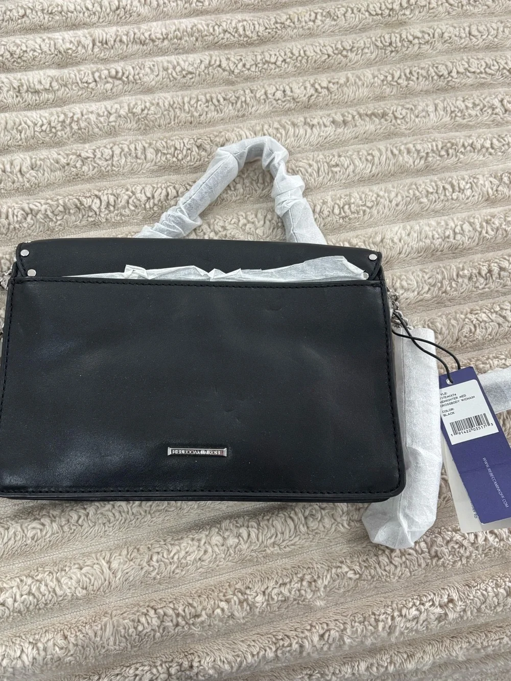Rebecca Minkoff Midnighter Leather Crossbody Bag with chain